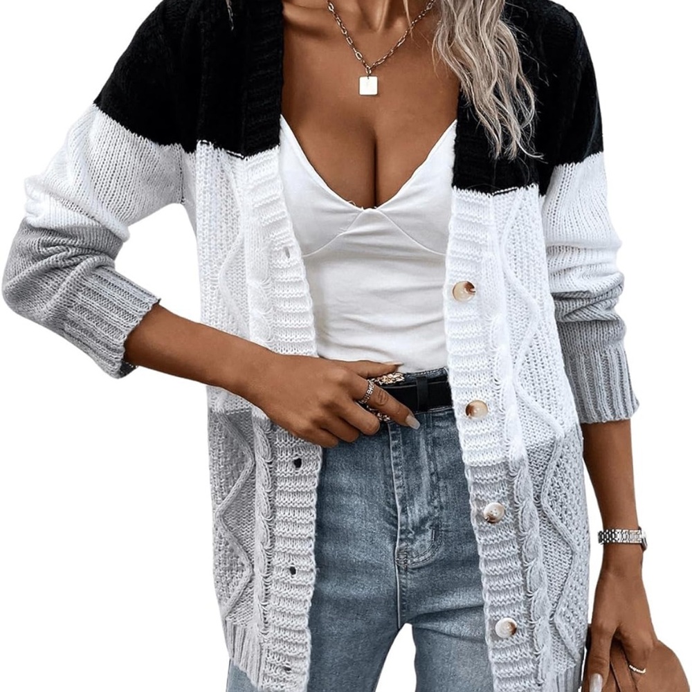 2/$10 Colorblock Cardigan Sweater